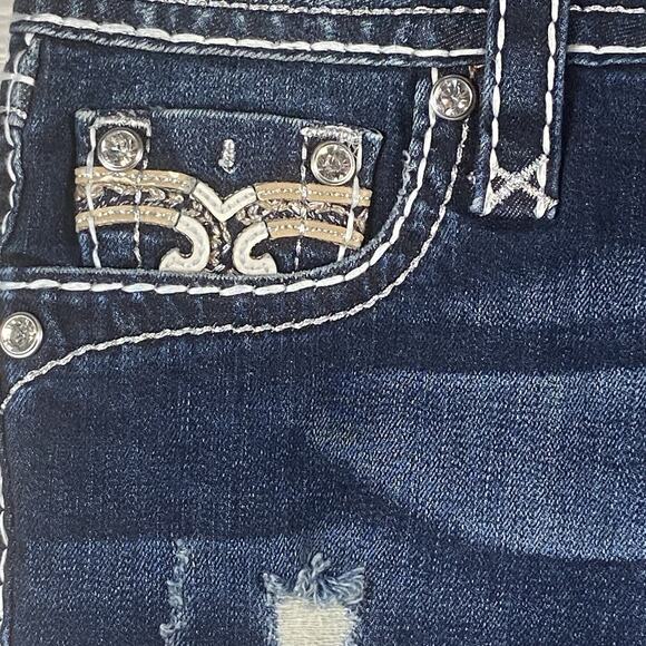 Rock Revival Easy Crop Jeans Women's Size 26 30x26 Boris Embroidered Distressed - Picture 3 of 11